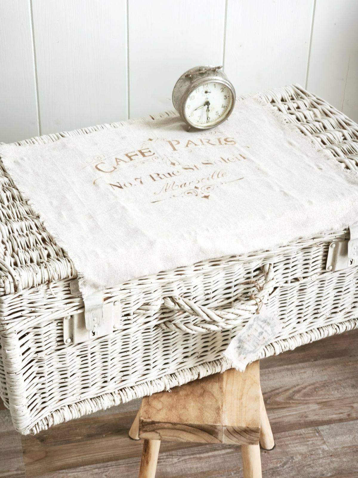 Valise d'époque en osier : boîte à cartes de mariage rustique, décoration campagne photo 150.0