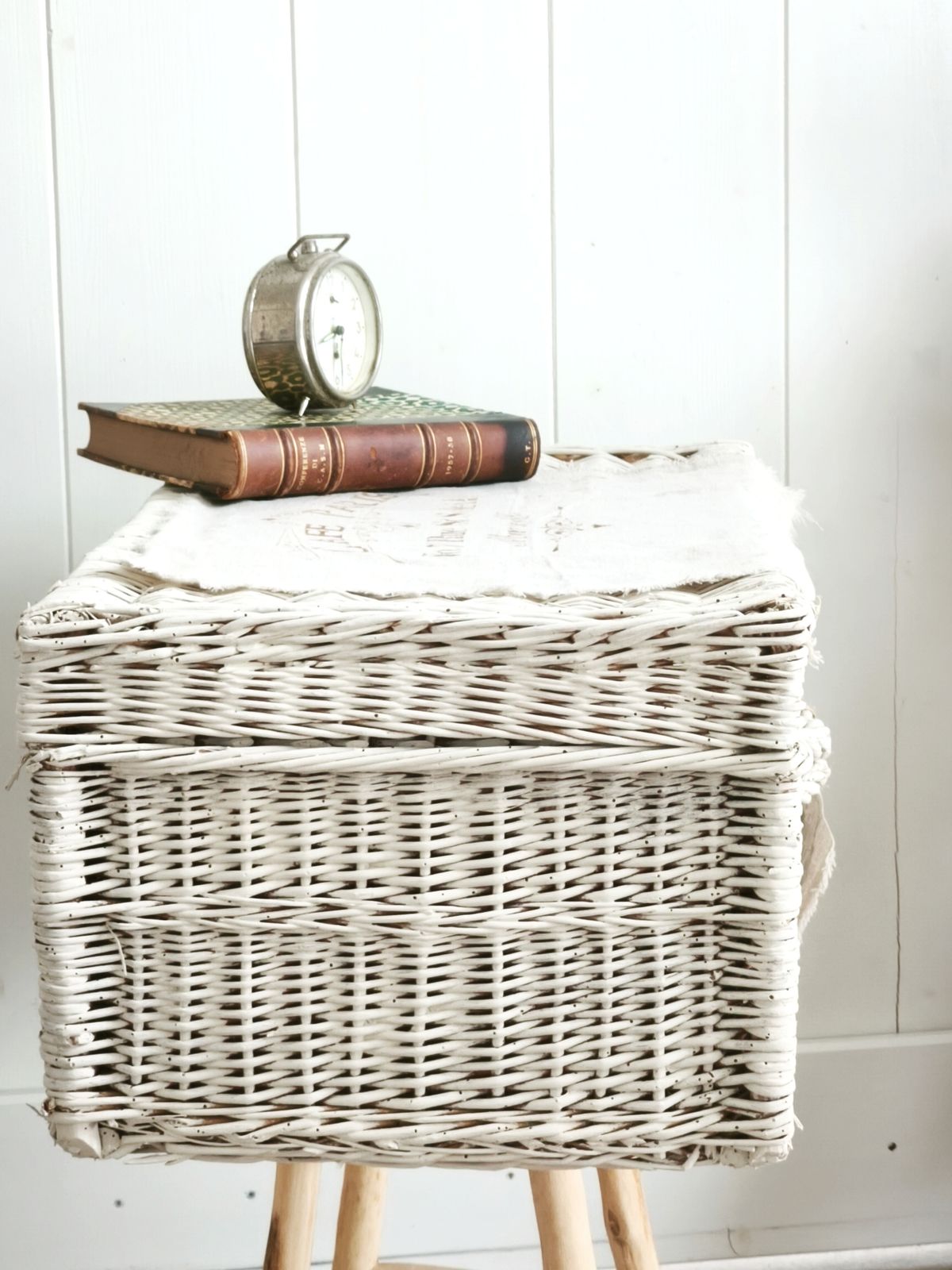 Valise d'époque en osier : boîte à cartes de mariage rustique, décoration campagne photo buy