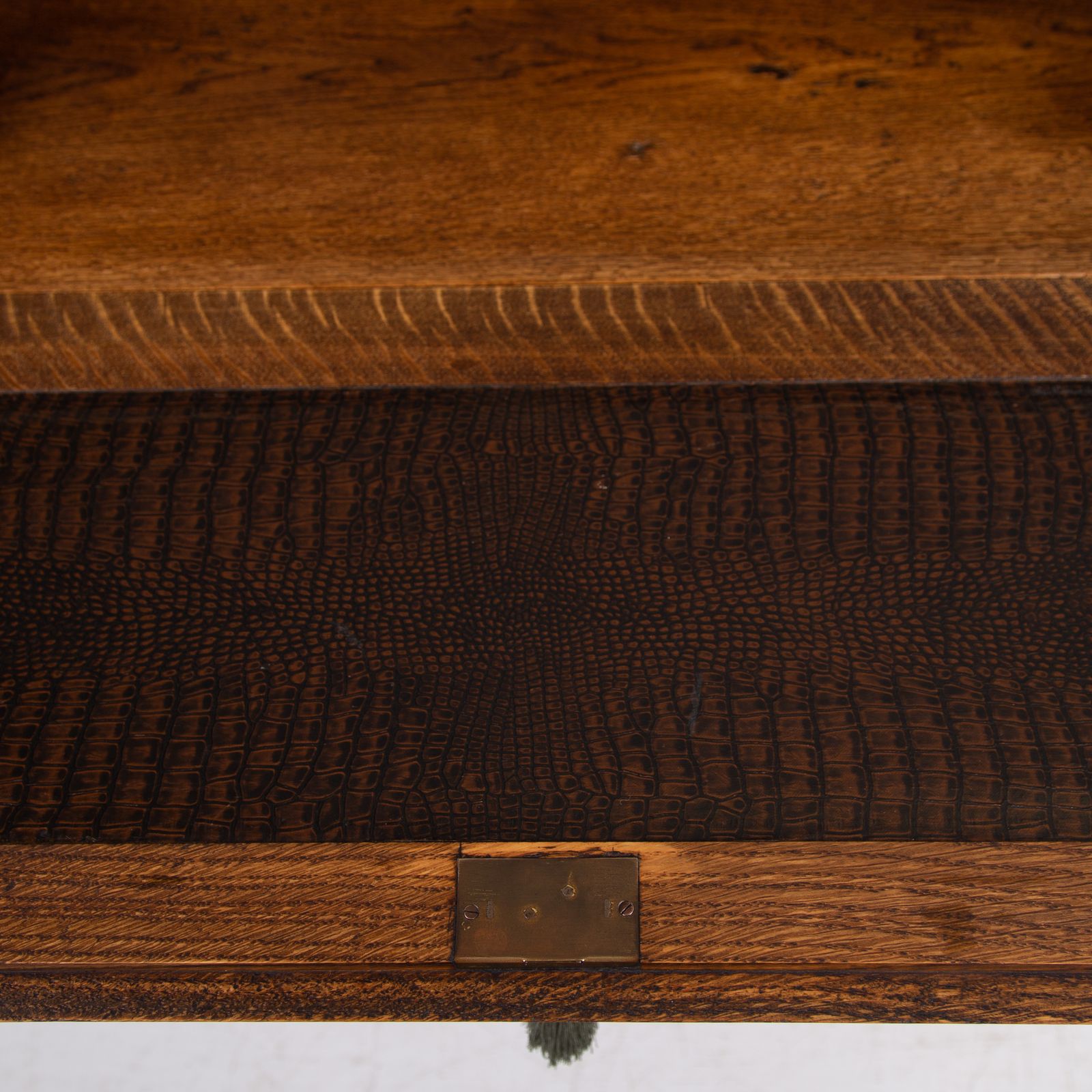 Handsome English Oak 2 Drawer Bureau Desk C1920 photo vinterior