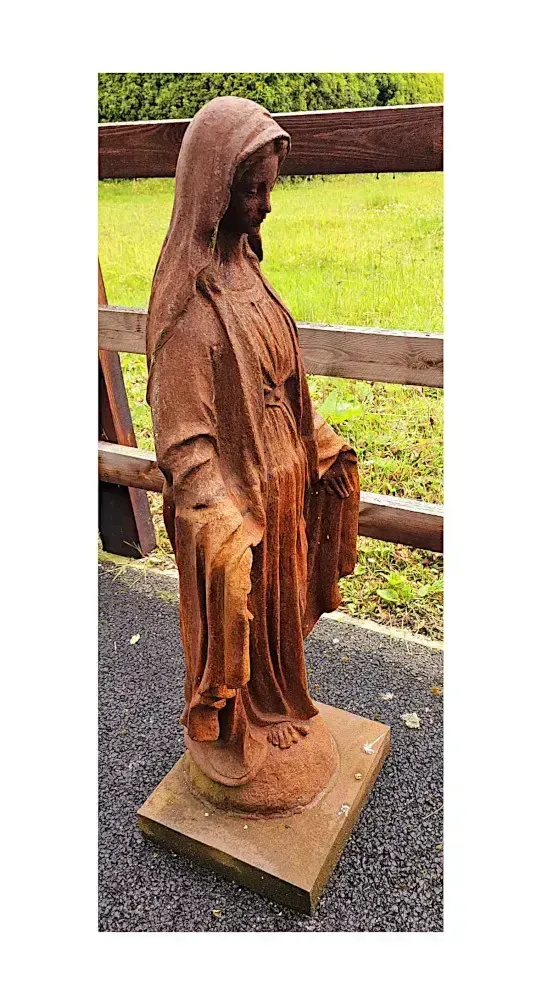 A Very Fine Cast Iron Figurative Garden Sculpture Of The Madonna photo furniture