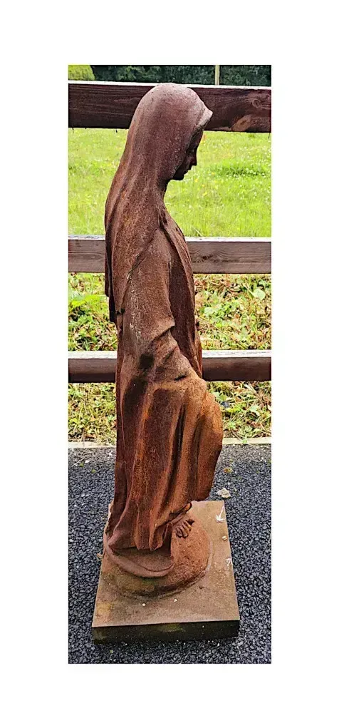 A Very Fine Cast Iron Figurative Garden Sculpture Of The Madonna photo Garden Decor