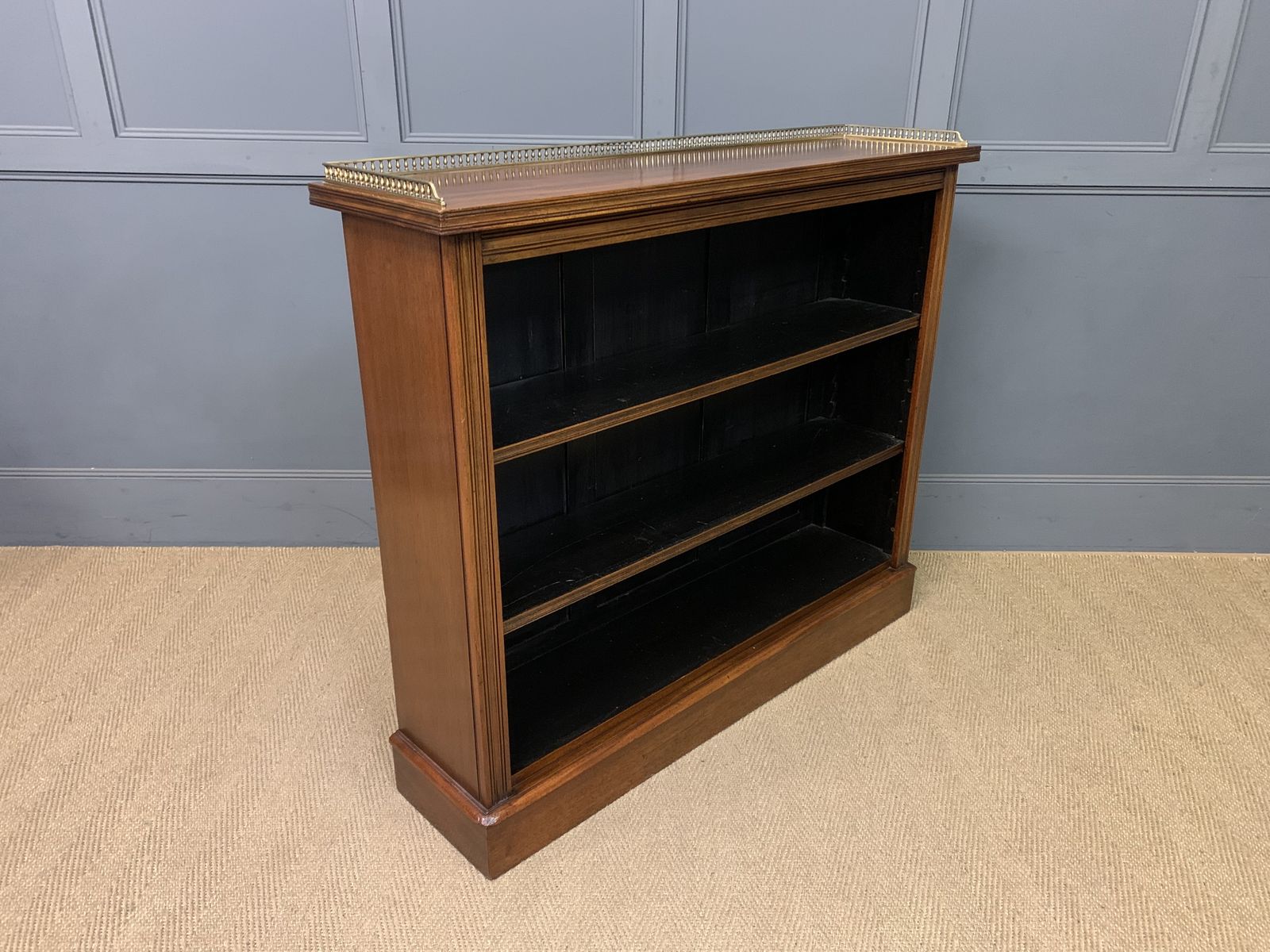 825.0 Late Victorian Walnut Open Bookcase photo