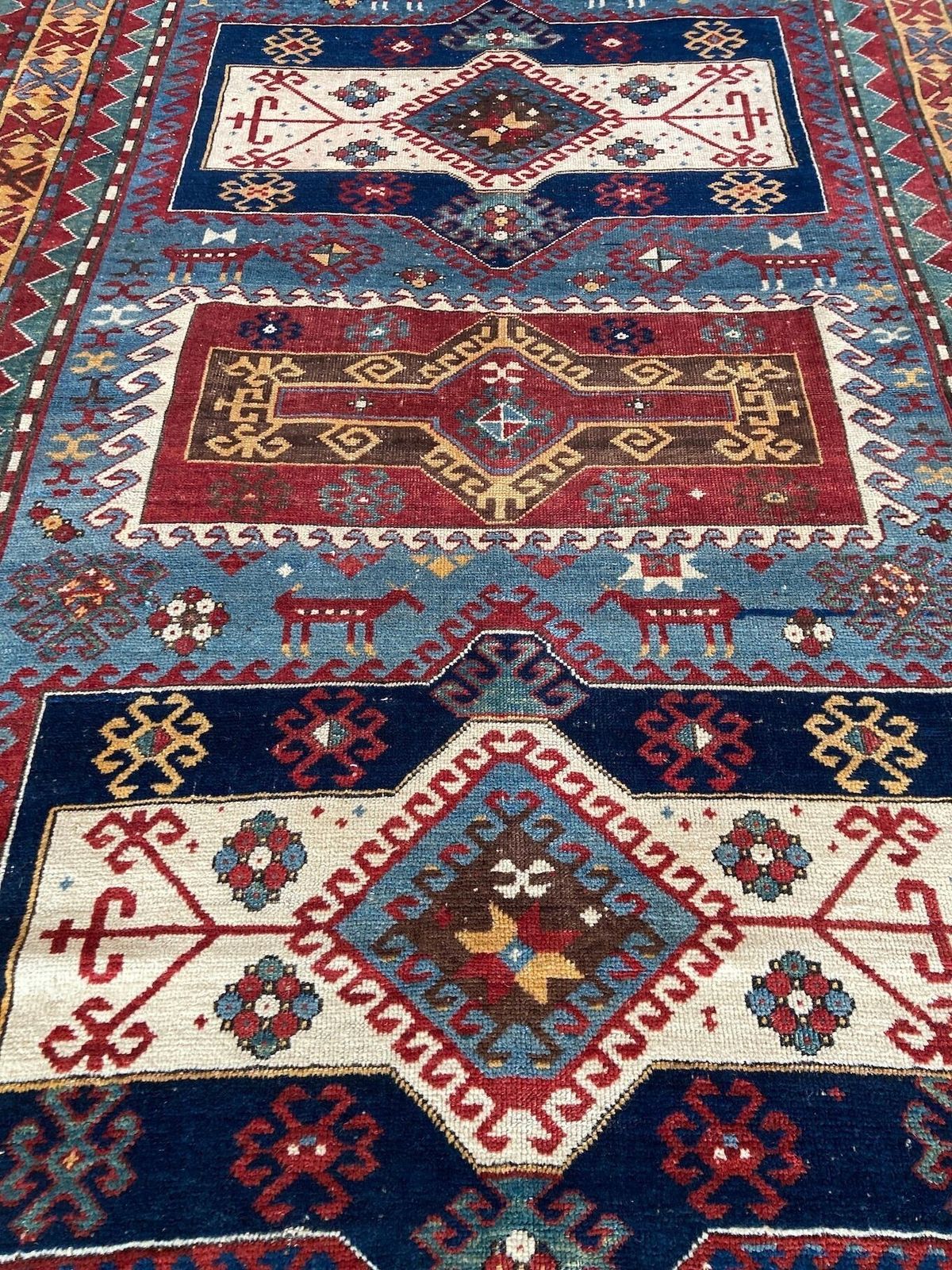 Antique Caucasian Kazak Rug 2.43m X 1.62m photo buy