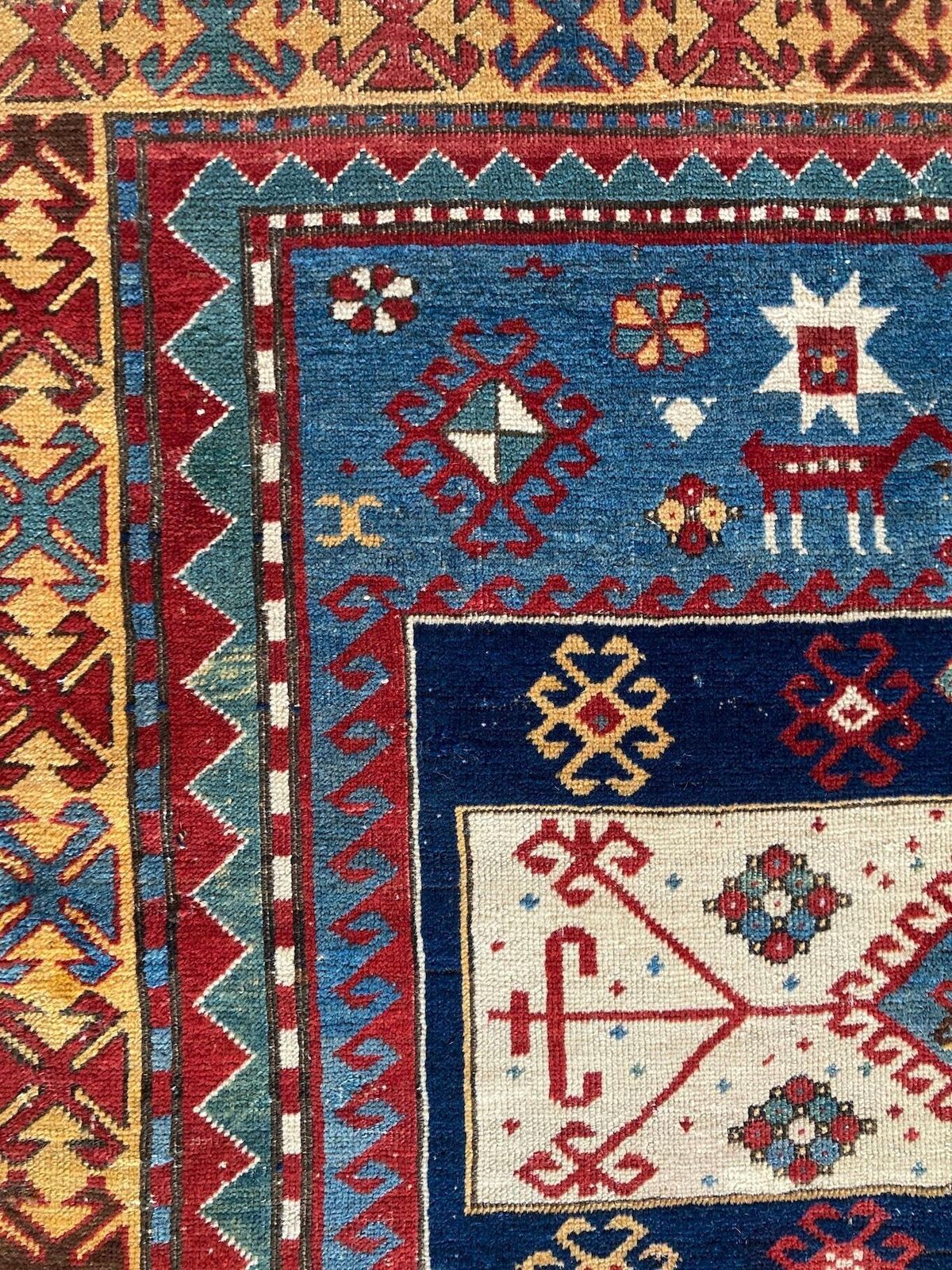 photo for sale Antique Caucasian Kazak Rug 2.43m X 1.62m