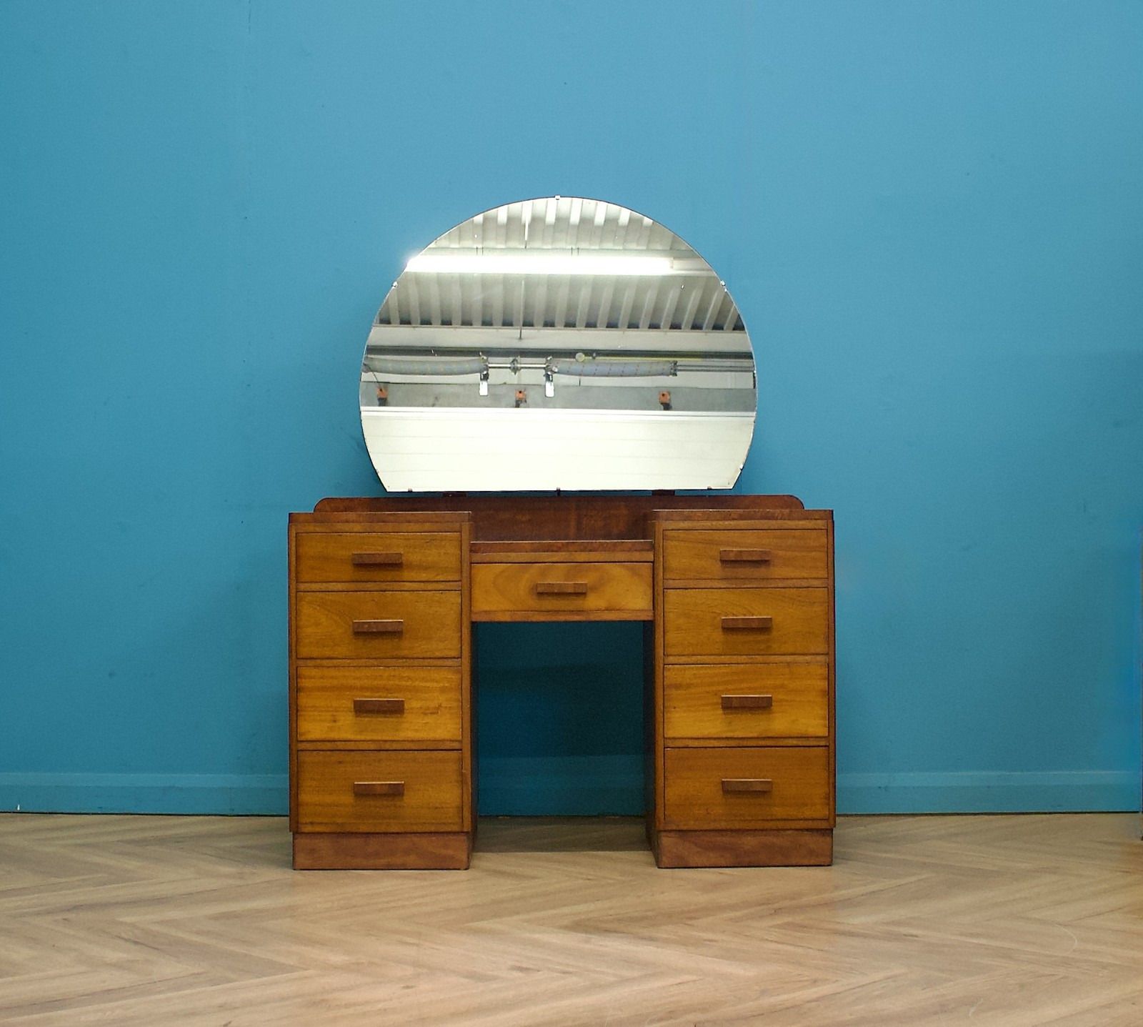 Art Deco Walnut Dressing Table, 1930s #1737