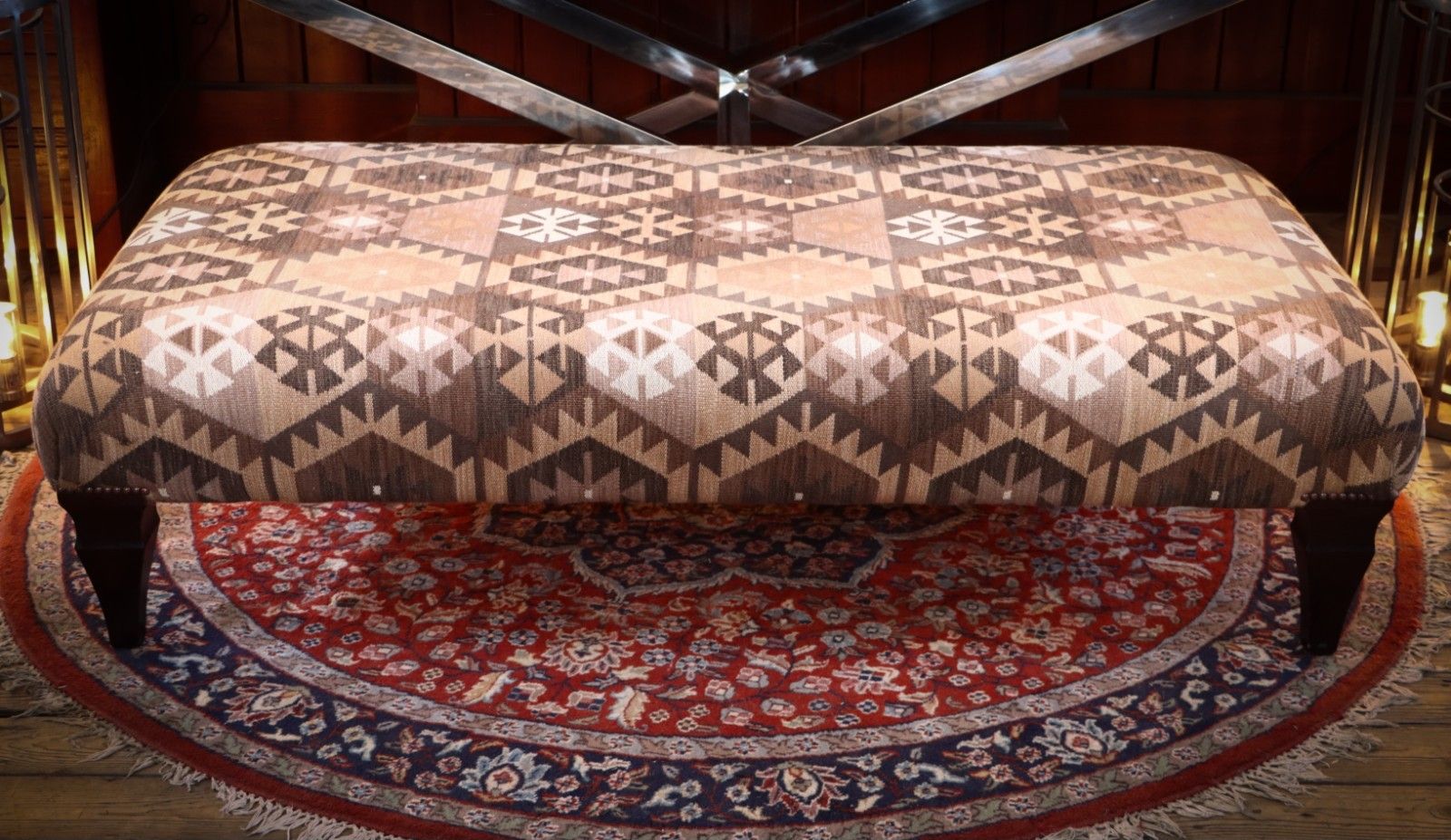 Stunning John Sankey Intended Large Footstool Ottoman Coffee Kilim Brown 🚚 photo Furniture