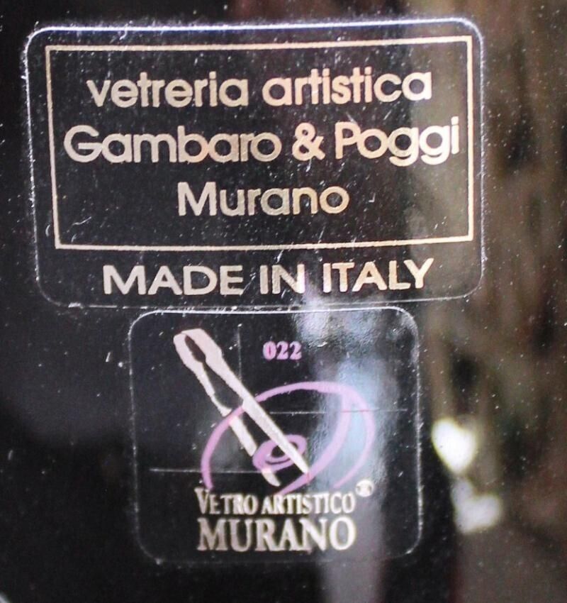 Gambaro & Poggi   Tall Murano Glass Vase With Stopper photo vintage