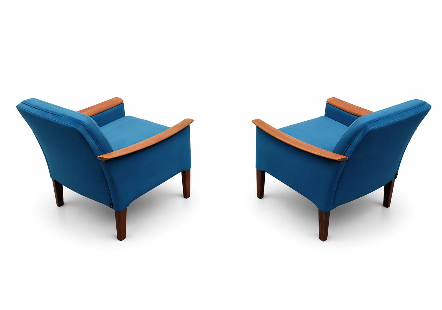 1960 Mid Century Danish Teak Loungers In Teal Velvet photo furniture