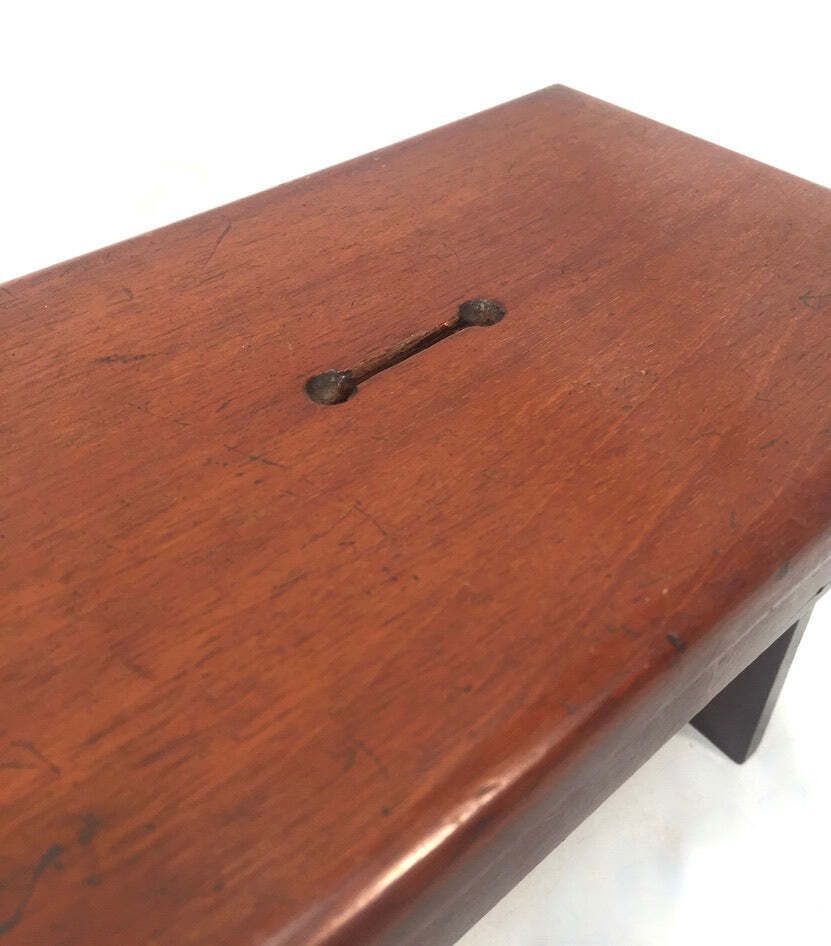 Antique Wooden 20th Century Money Box / Collection Box / Treen / Miniature Table photo furniture