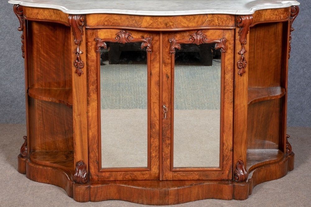 Victorian Walnut Mirror Back Credenza photo Furniture