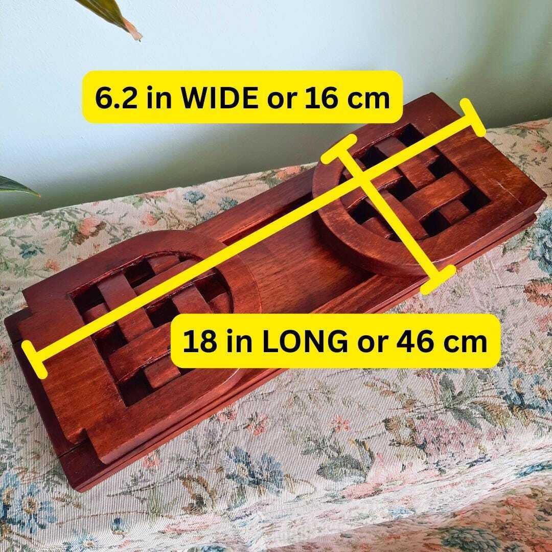 Old English Handcrafted Wooden Folding Book Slide Bookends C 1930's 40's. photo Home Decor