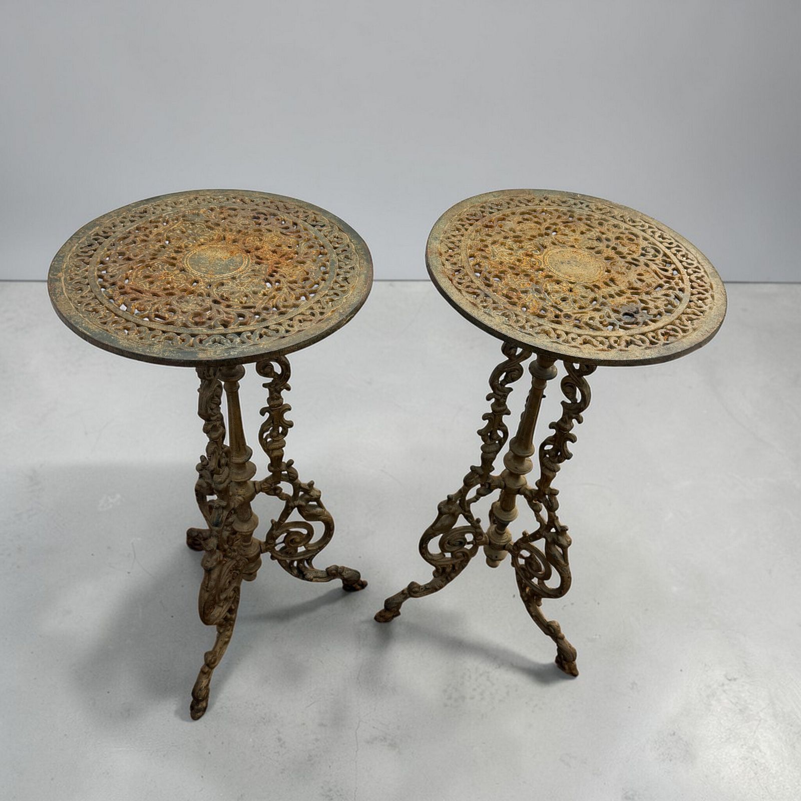 Pair Of Victorian Cast Iron Garden Tables photo furniture
