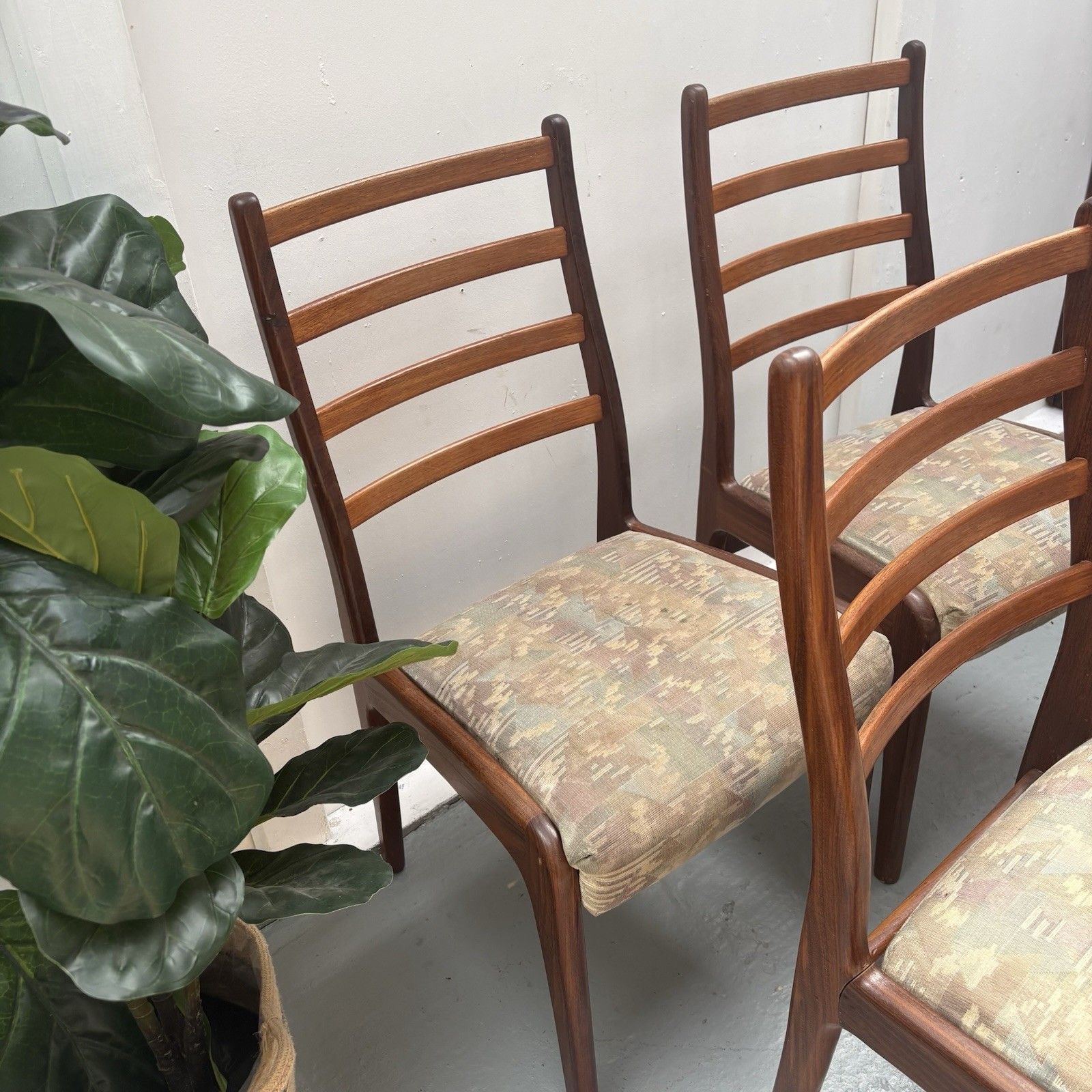 photo furniture 4 Vintage Mcm Ladderback 1970s G Plan Teak Afromosia Dining Chairs