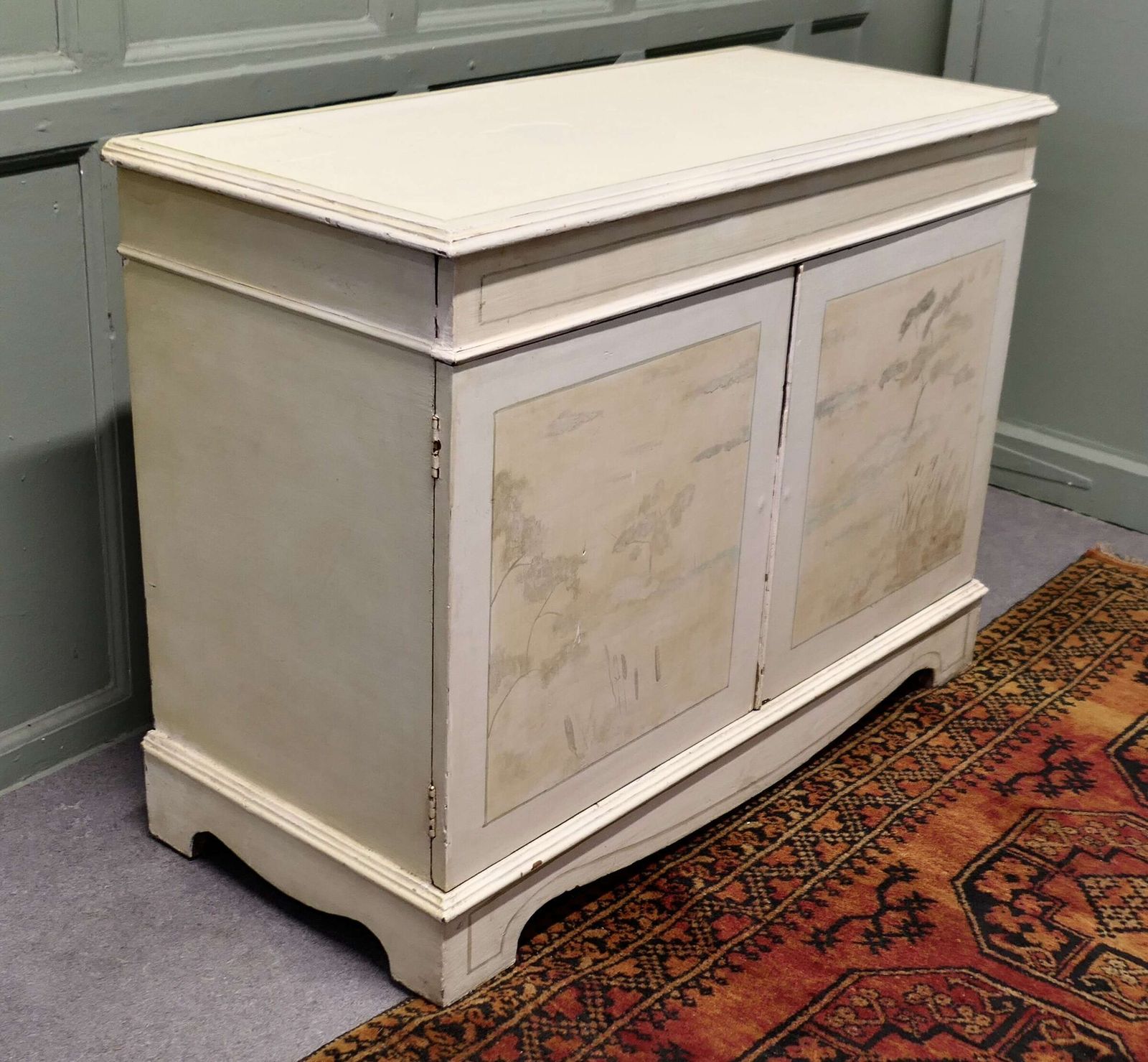 Mid Century Hand Painted Hi Fi Cabinet The Top Of This Piece Has A Hinged Top photo Furniture