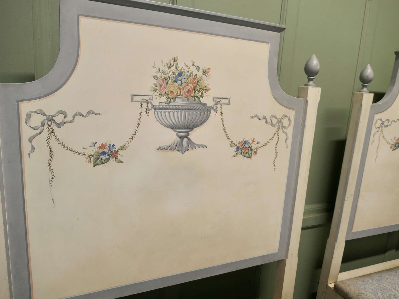Pair Of Hand Painted Twin Beds Or A King Double Bed These Are A Very Attractive Pair photo furniture