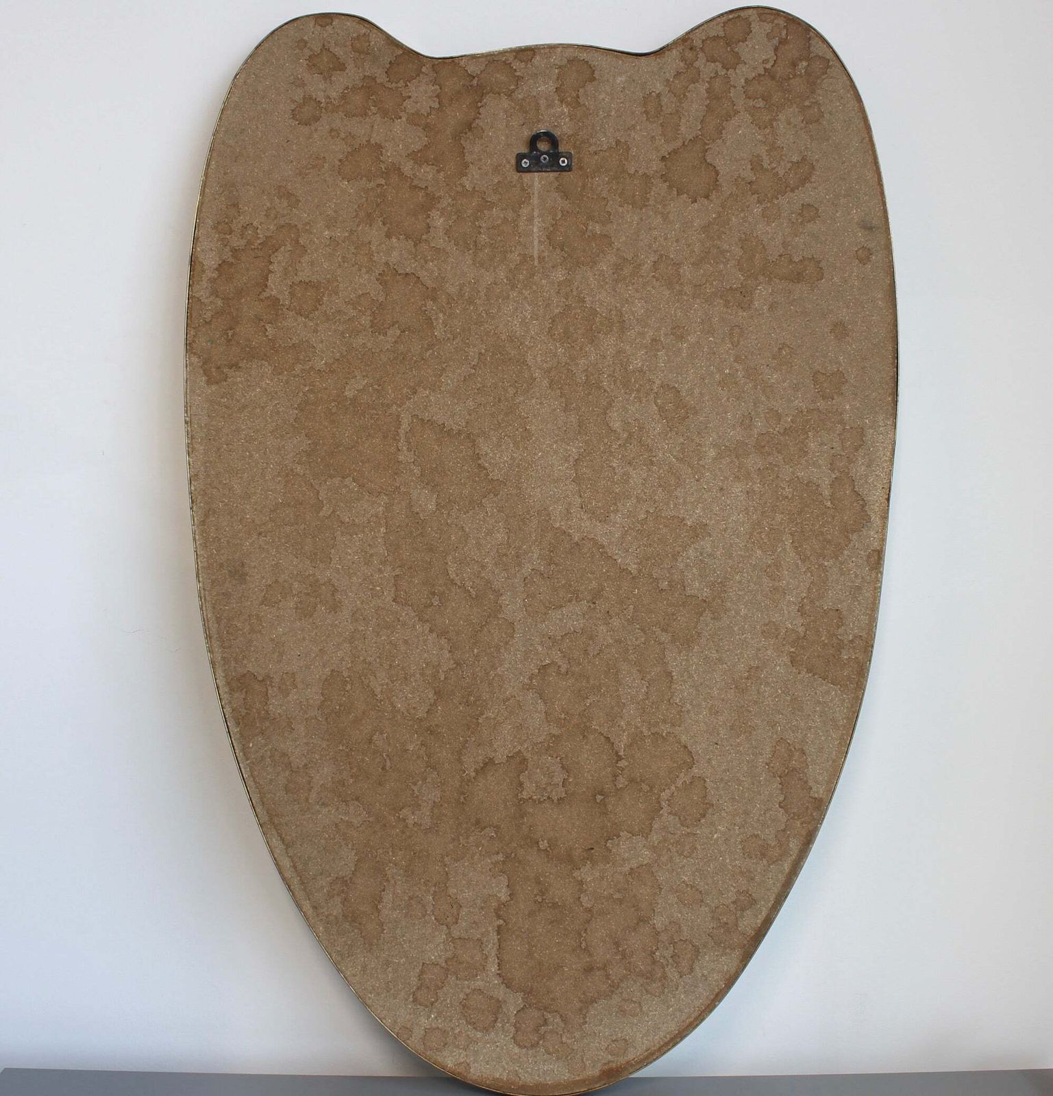 photo vinterior Mid Century Italian Wall Mirror With Brass Frame (Circa 1960s)