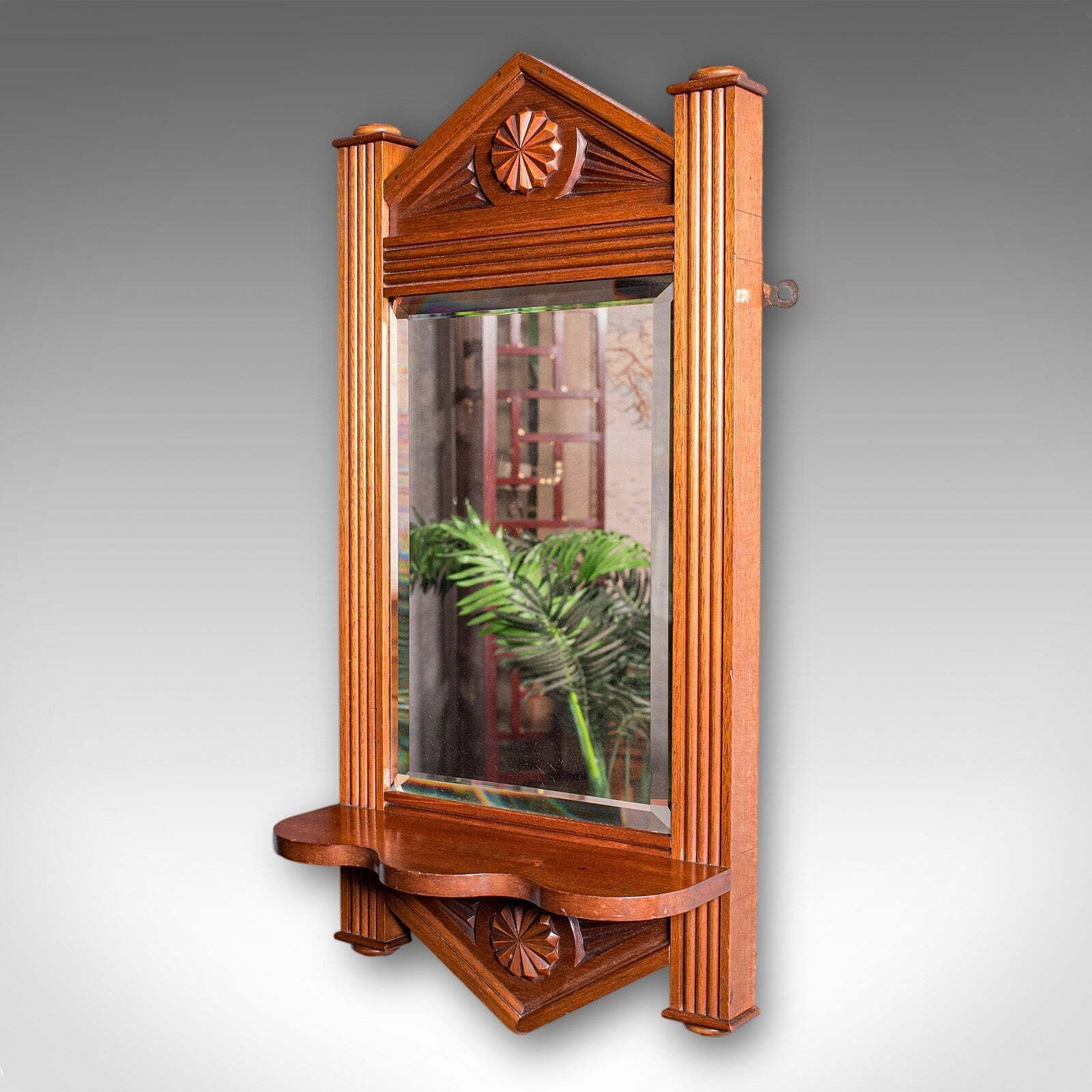 Antique Hallway Mirror, English, Walnut, Glass, Valet, Reception Hall, Edwardian photo for sale