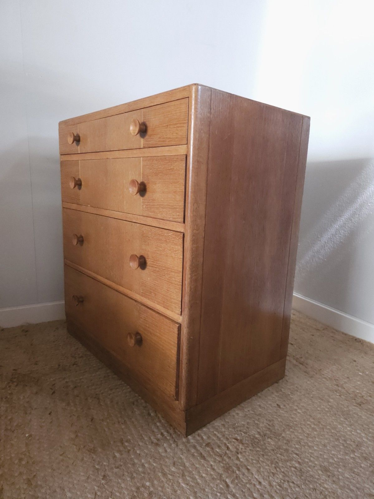 Mid Century Chest Of Drawers Light Oak Vintage Storage 1950s Retro Delivery photo Furniture