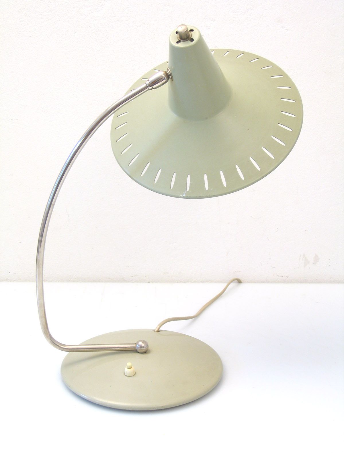Vintage Verstelbare Tafellamp Uit De Jaren 1950 – Grijsgroen photo Verlichting