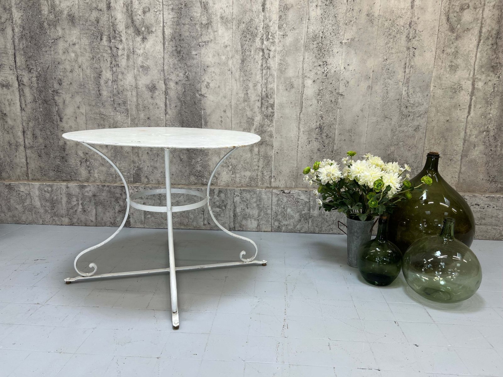 White Metal Garden Table