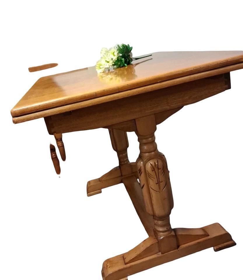 photo vinterior Antique Art Deco Draw Leaf Table With Matching Chair Set