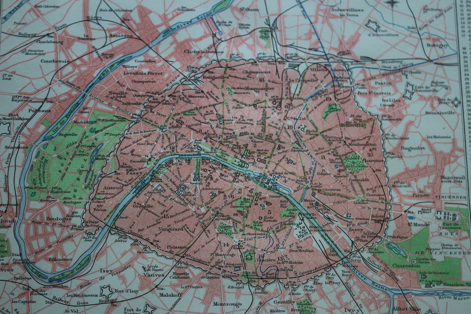 19th Century City Plan Of Paris Bt F S Weller F.R.G.S. photo furniture