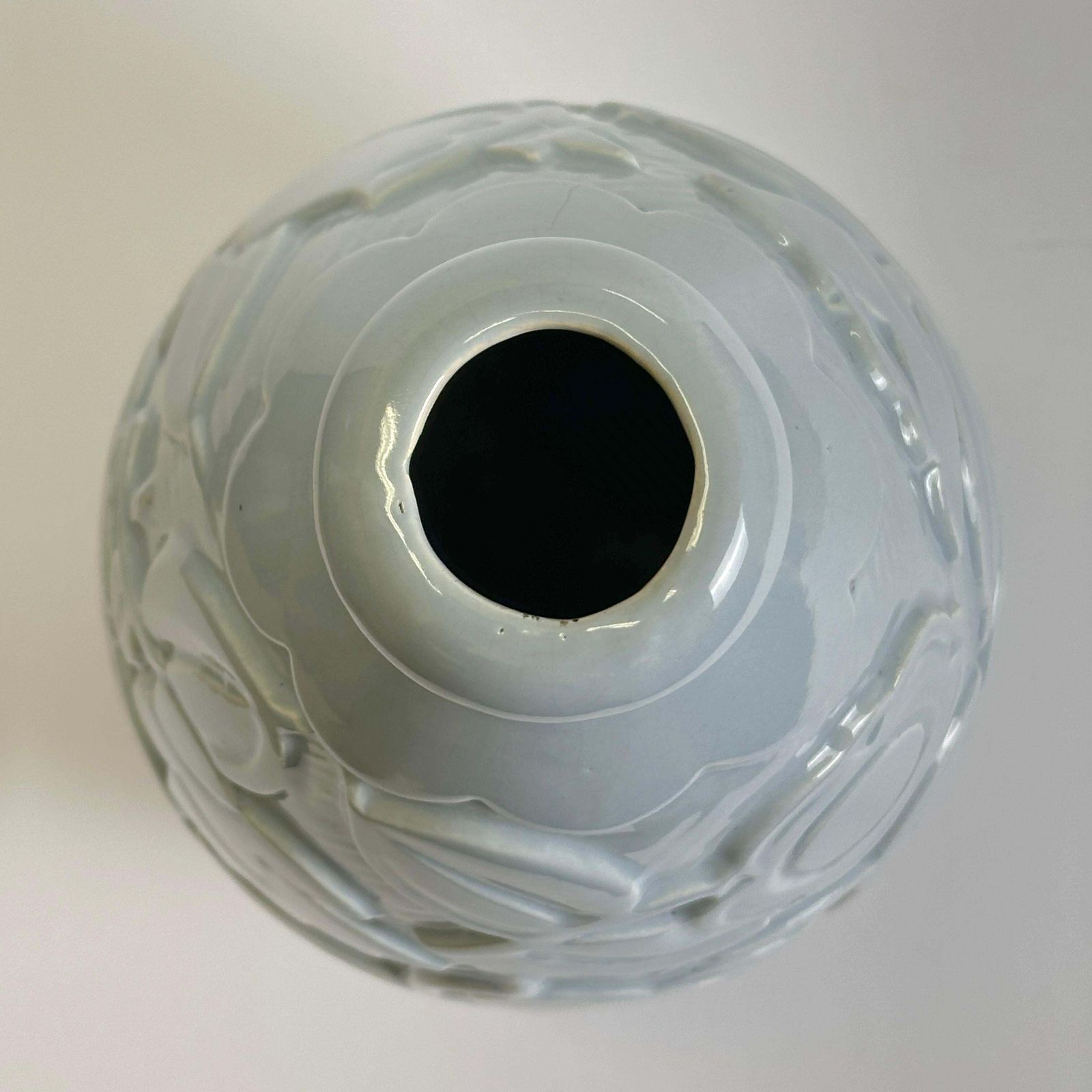 Art Deco Pale Blue Faience Vase By St Clement, France, 1930s photo vintage