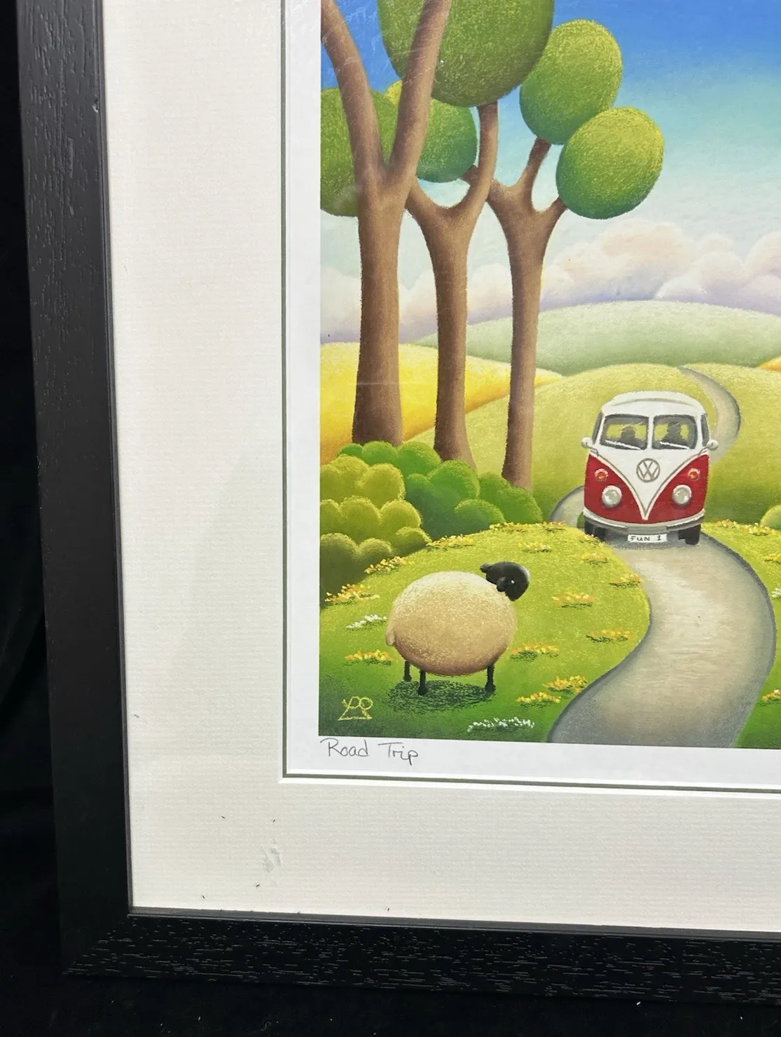 Lucy Pittaway Framed 'Road Trip' Signed Print Volkswagen Campervan Style photo 120.0