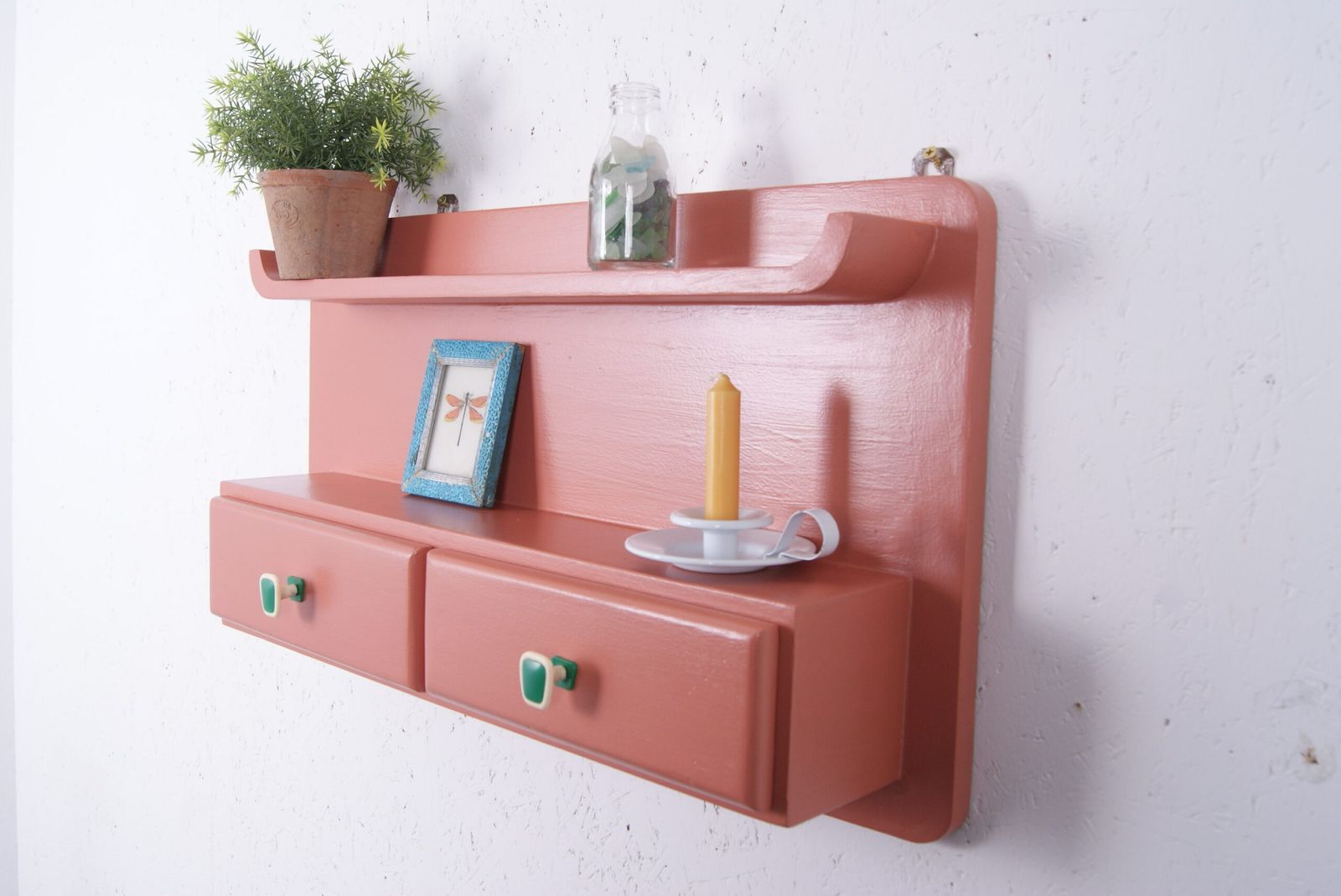 Wooden Shelf With Drawers From Poland