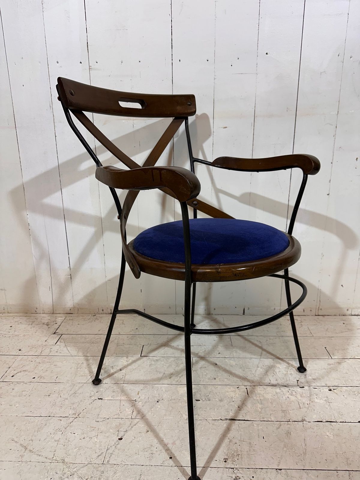 Retro Cross Banded Bistro Chair By Andy Thornton photo for sale