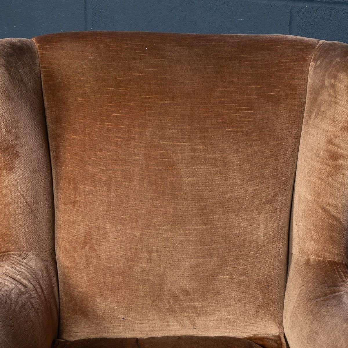photo furniture Vintage 20th Century Italian Pair Of Velvet Wingback Armchairs C.1960