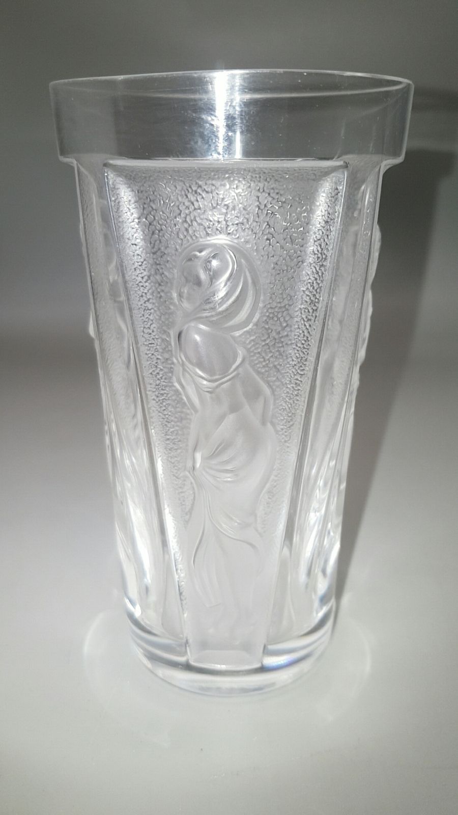 Rare Lalique Clear/Frosted Crystal 'Muses' (Goddess) Highball Glass/Tumbler photo Home Decor