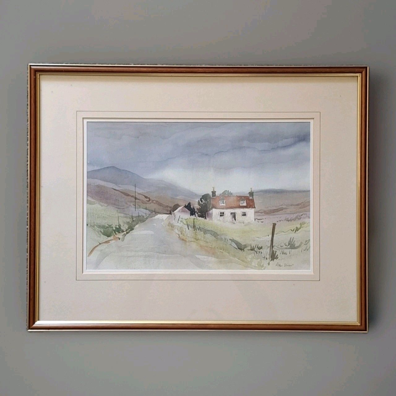 Vintage Alan Oliver Stamford Watercolour Crofters Cottage Highlands Scotland