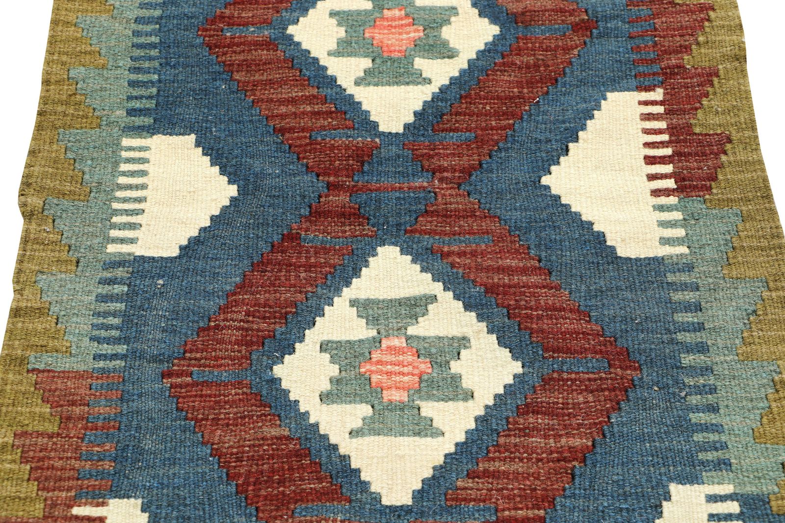 Multicolour Kilim Handwoven Wool Small Tribal Accent Rug photo for sale