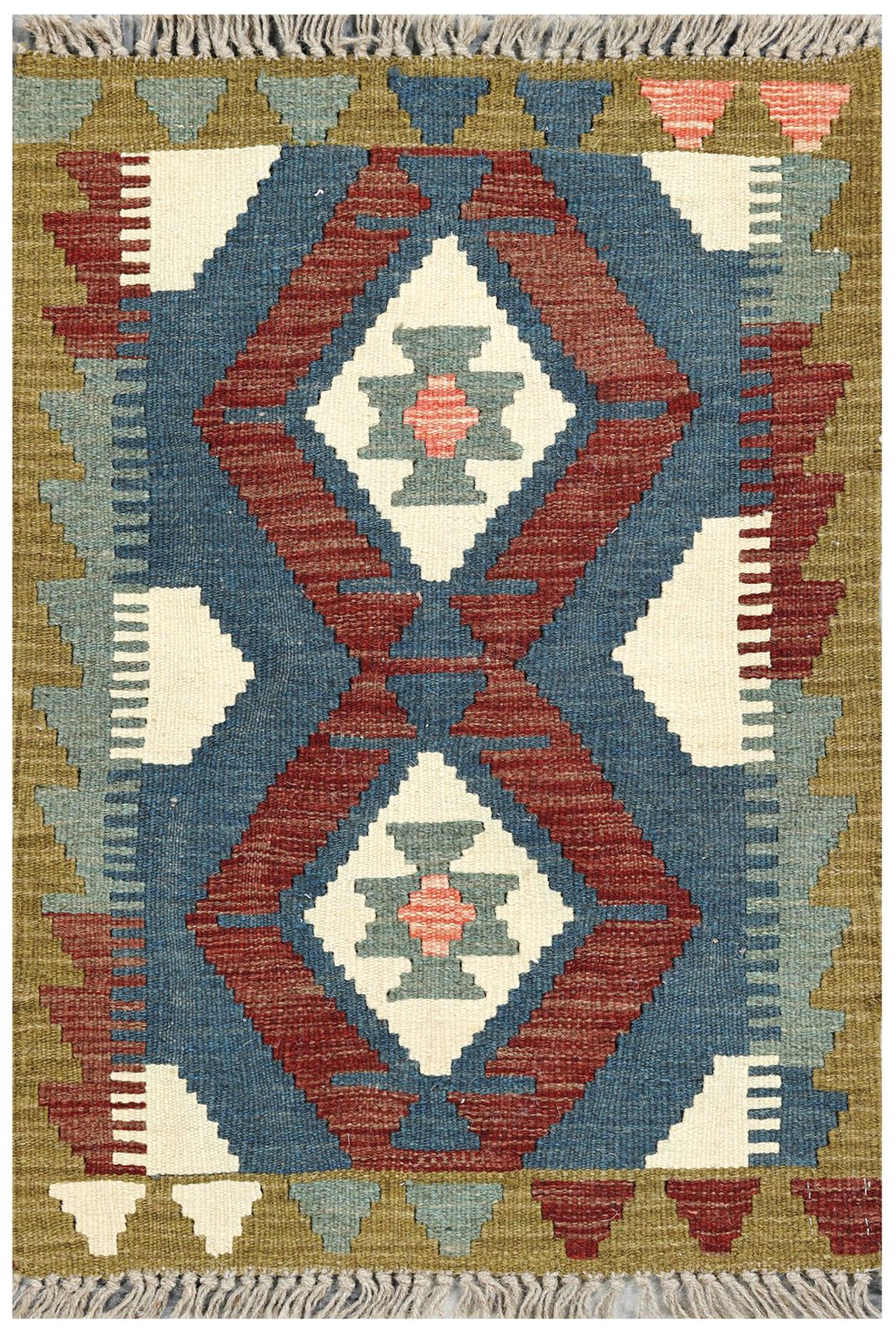 Multicolour Kilim Handwoven Wool Small Tribal Accent Rug