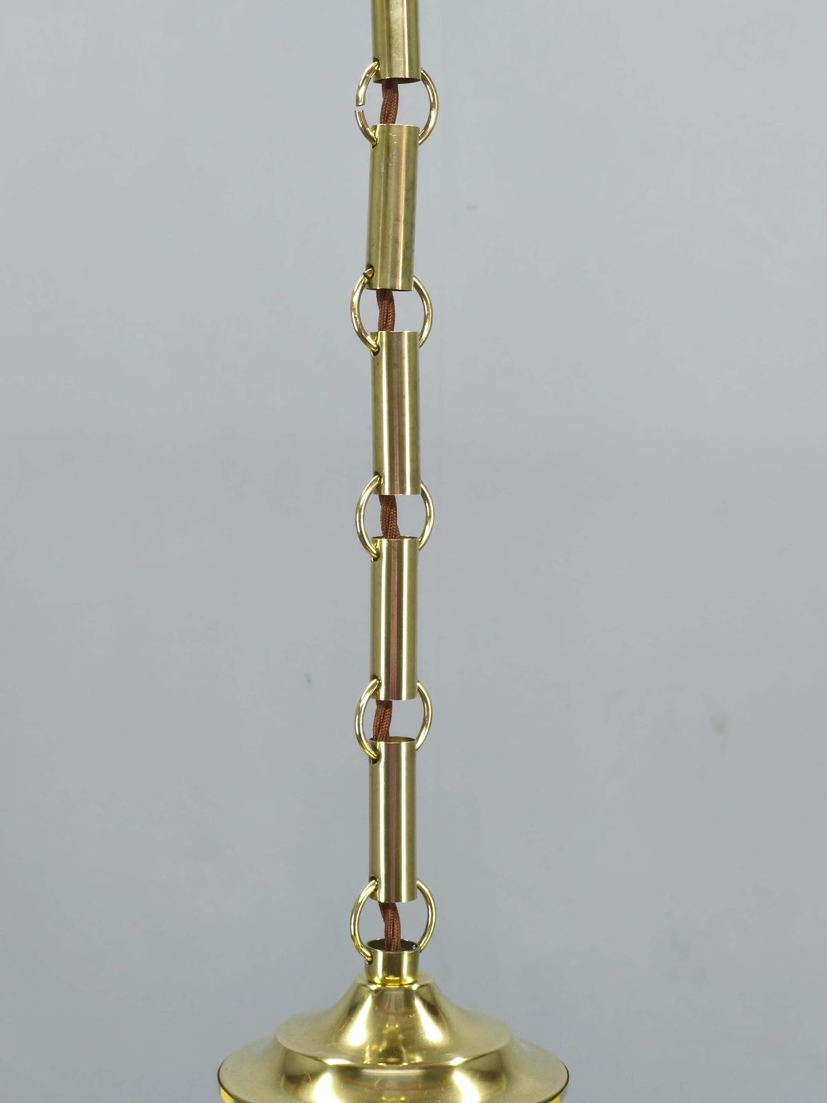 photo furniture Art Deco Brass And Opaline Glass Chandelier, 1930s