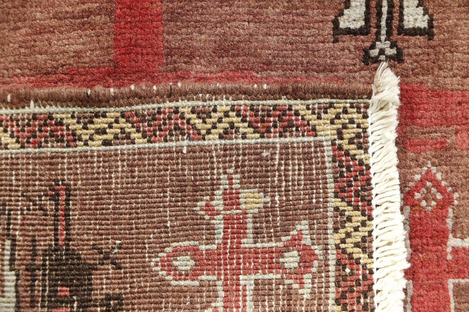 Brown Afghan War Hand Knotted Airplane Helicopter Small Rug photo vinterior
