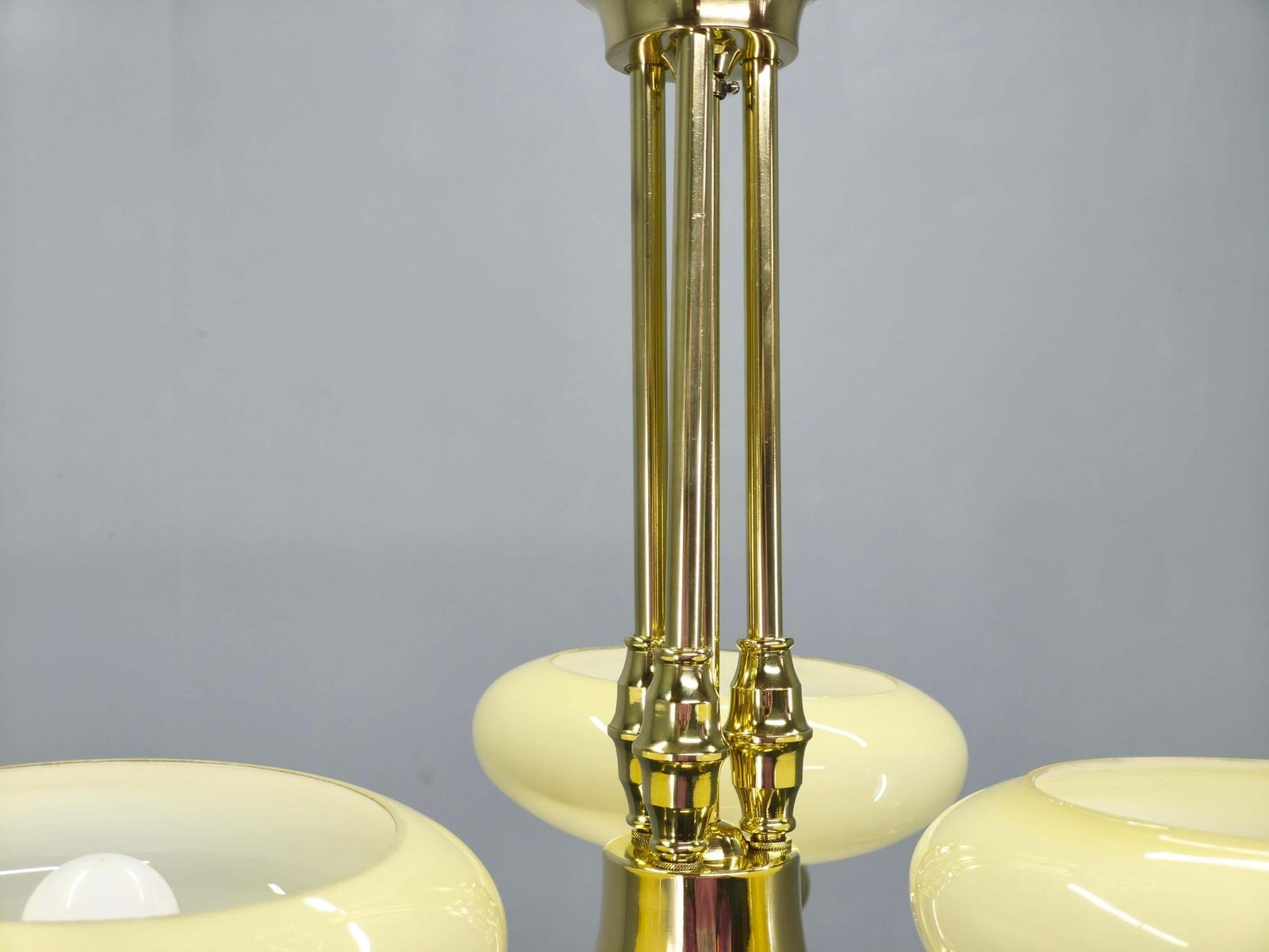 Neoclassical Art Deco Brass Chandelier, Czechoslovakia, 1930s photo buy