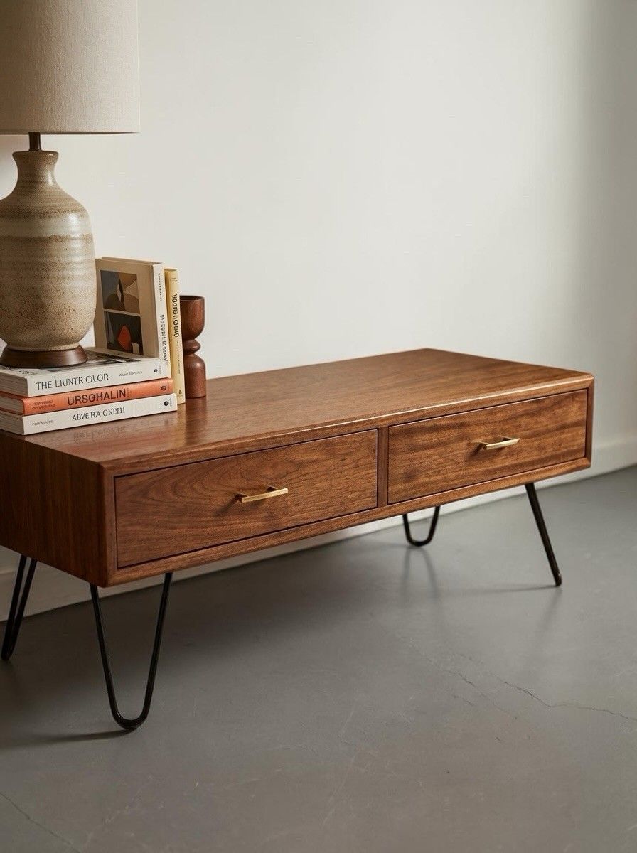 Mid Century Walnut Coffee Table Chest Of Drawers Mid Century Retro Walnut C1950s photo for sale