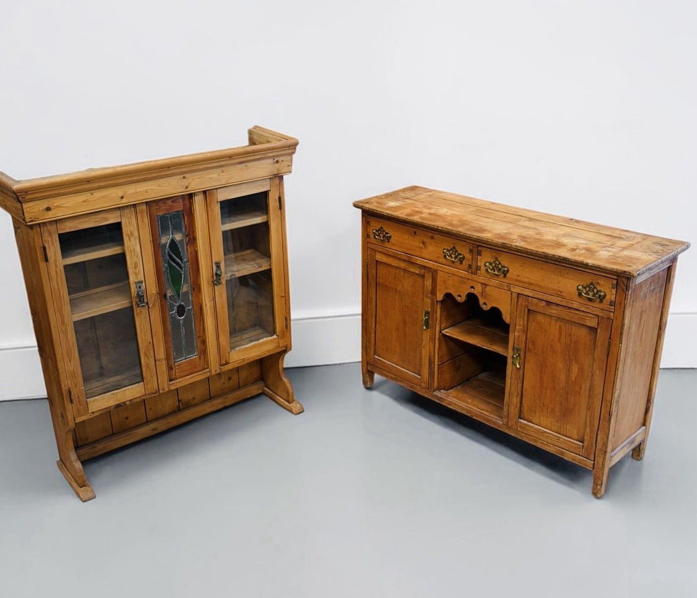 Antique Pitch Pine Welsh Dresser Kitchen Hutch Art Nouveau C1890 Stunning photo furniture