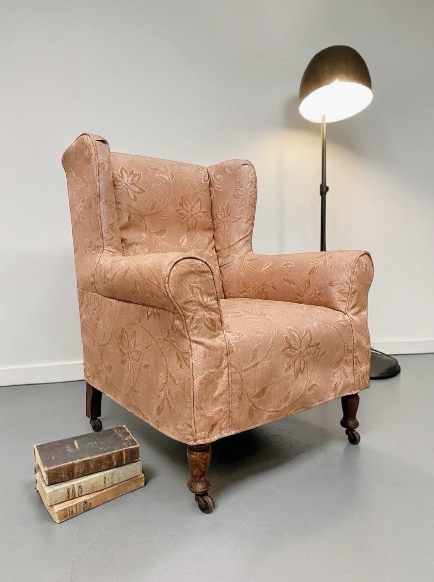 photo buy Antique Country House Walnut Armchair Wingback Victorian C1890s Superb Quality