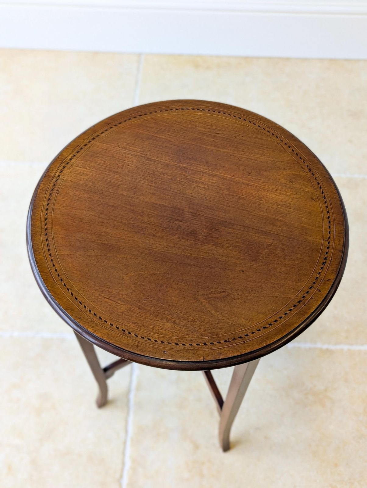 Furniture Antique Edwardian Mahogany Circular Occasional Table C.1905 photo