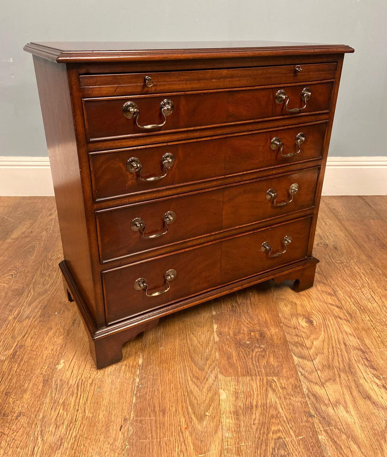 Pair Mahogany Bachelor Chests Bedside Cabinets Brushing Slide Georgian Revival photo Furniture