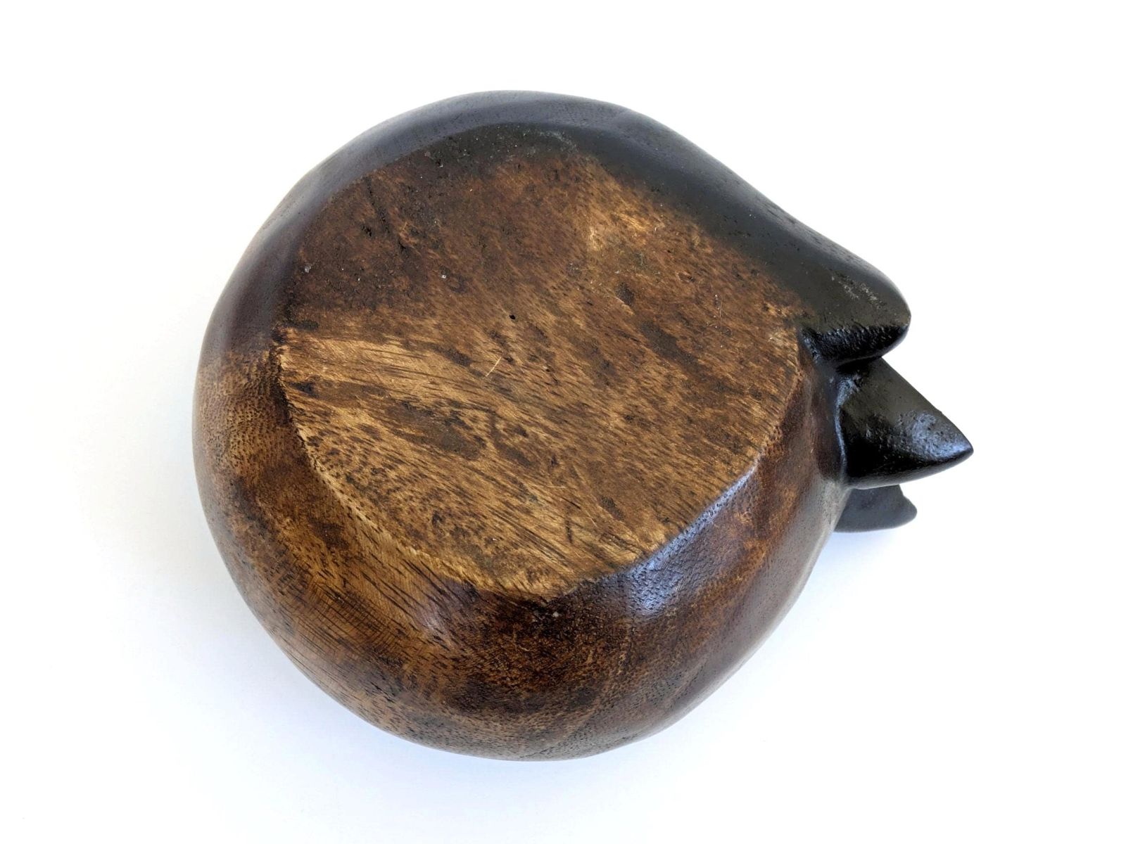 Home Decor Midcentury Teak Sleeping Siamese Cat Figurine Bookend Paperweight, Scandinavian Wood Decor photo