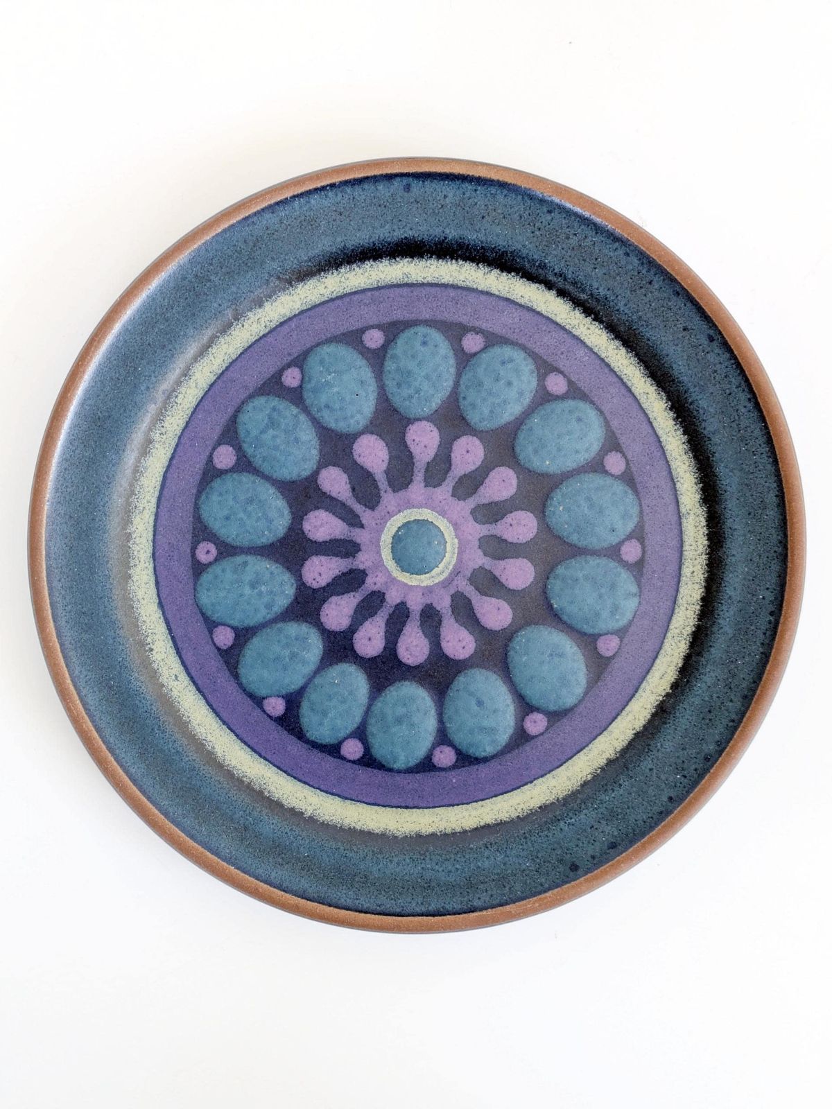 Midcentury Kmk Viola Pottery Plates, Tumblers And Butterdish, Olga Nawothnig Design, 70s Germany photo Home Decor