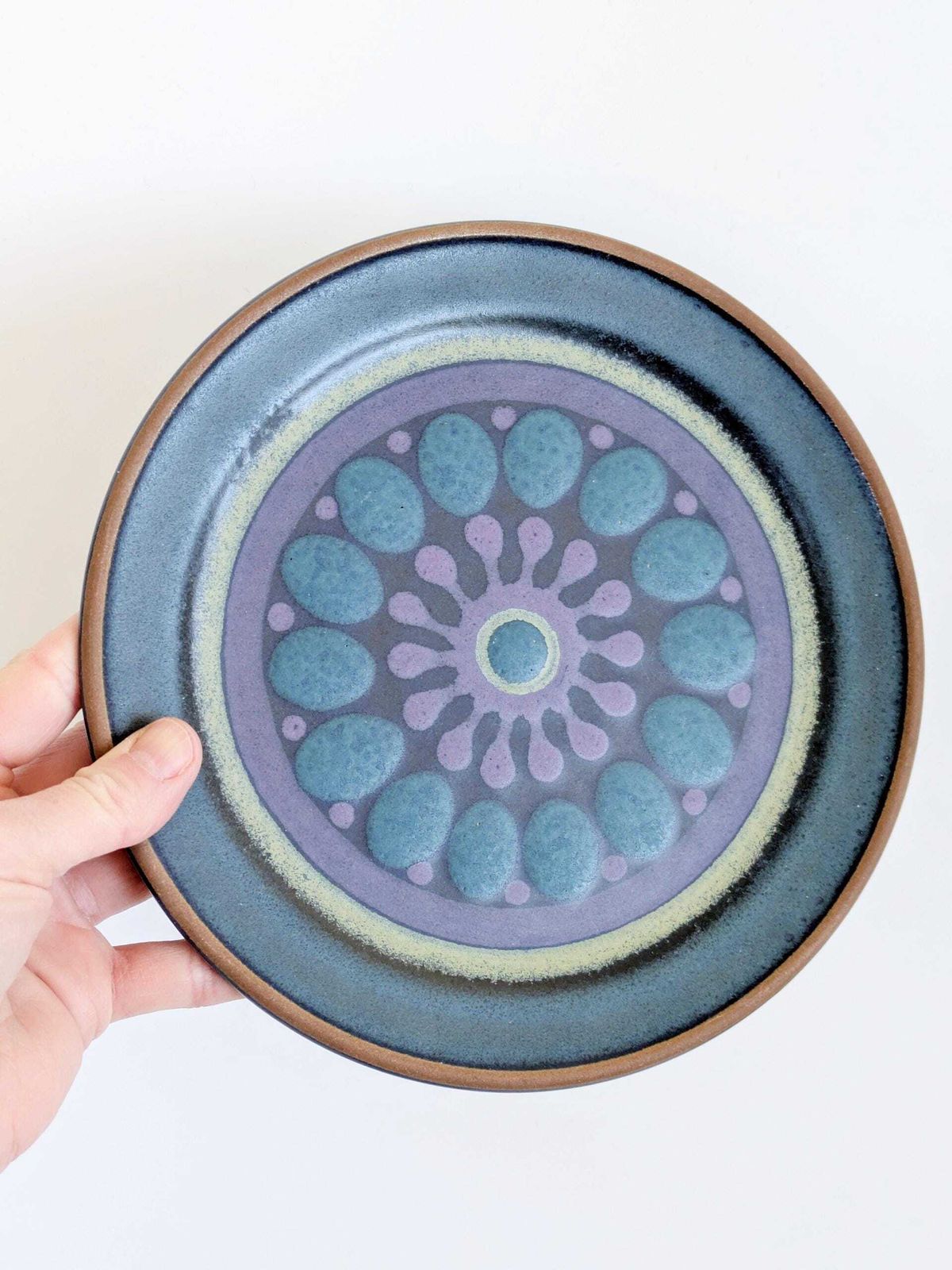 Midcentury Kmk Viola Pottery Plates, Tumblers And Butterdish, Olga Nawothnig Design, 70s Germany photo 180.0