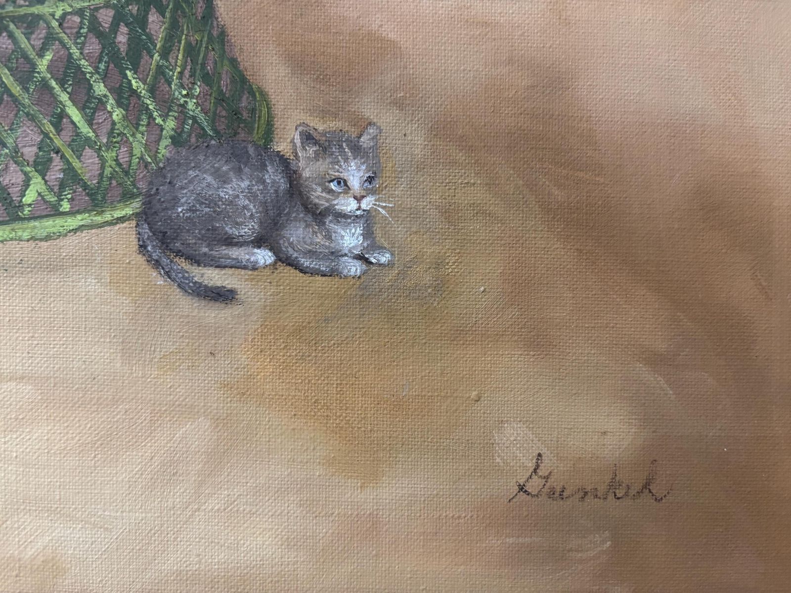 Oil Painting On Canvas Board Of A Young Child Titled "Mathew" Signed Susan Gunkel photo for sale