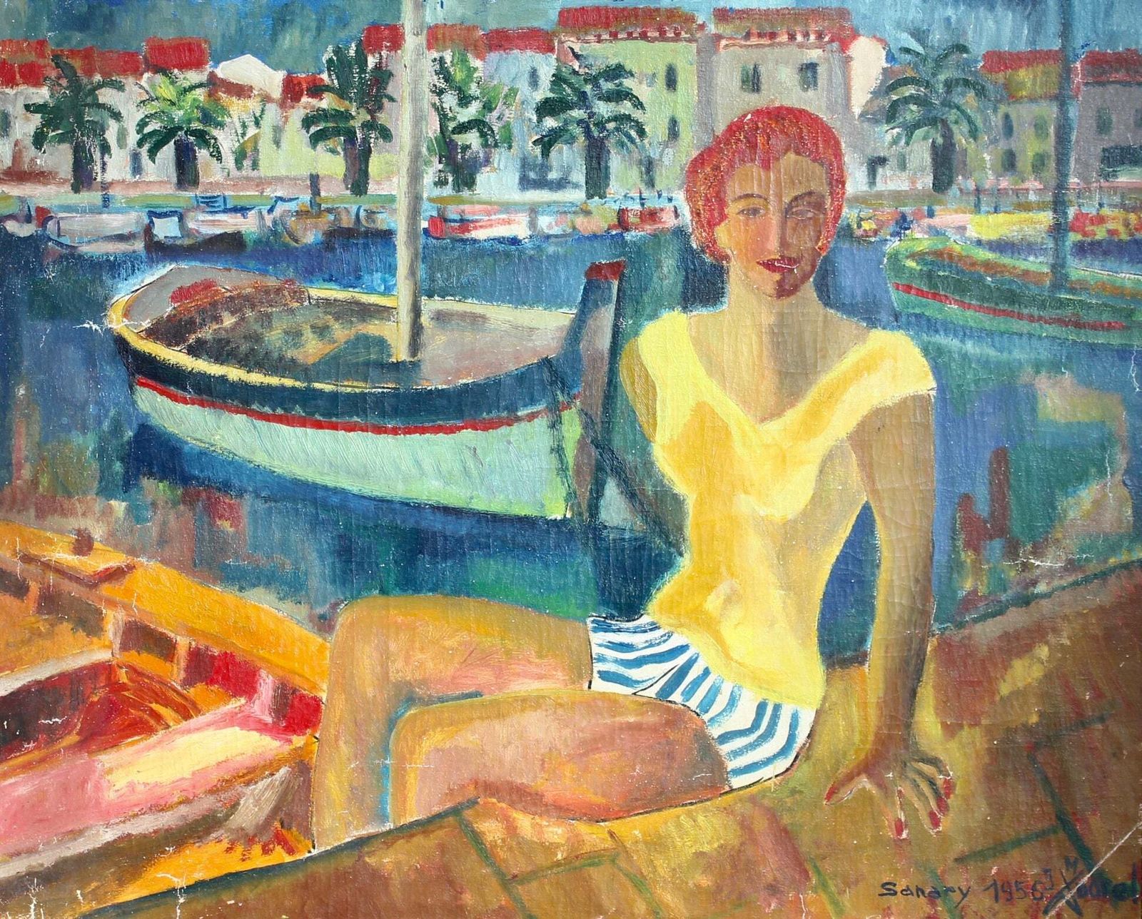 'Jeaune Femme Au Port De Sanary', French School (1956) photo furniture