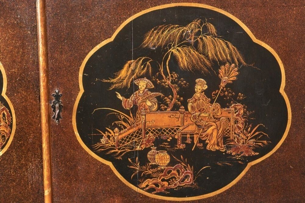 photo furniture Fine Chinoiserie Decorated Fitted 8 Drawer Cabinet On Stand