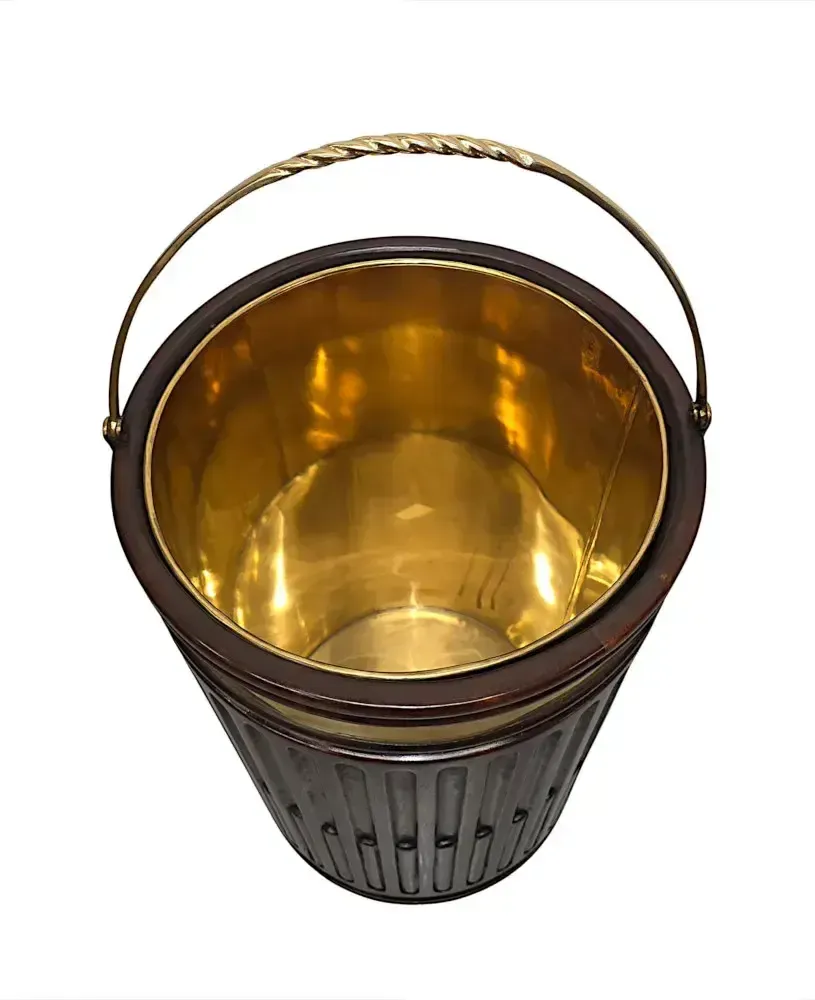 A Gorgeous Large 20th Century Irish Design Hand Made Peat And Log Bucket With Brass Liner And Fittings photo buy